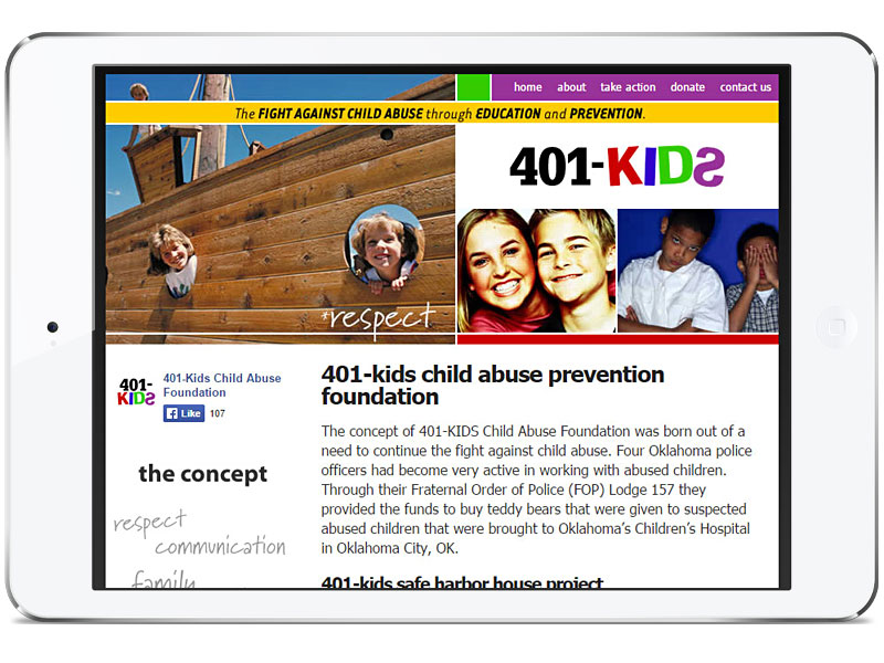 Web design for 401-Kids